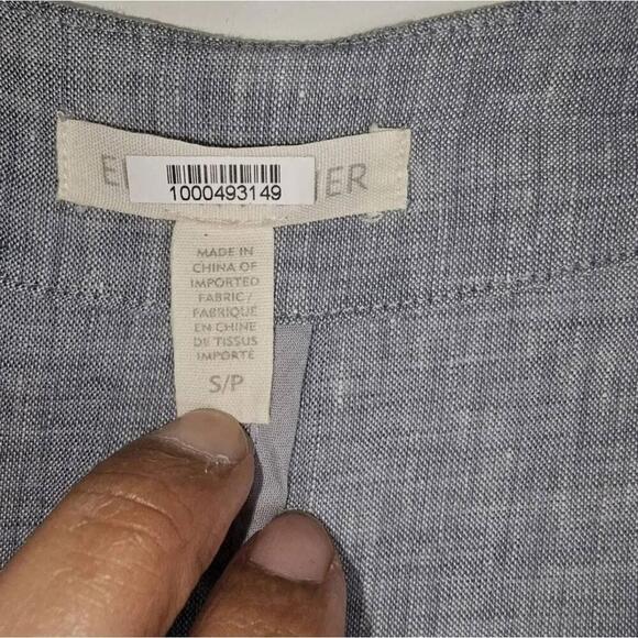 Eileen Fisher Organic Linen Blue Open Front Jacket Cardigan Size Small - Picture 3 of 5